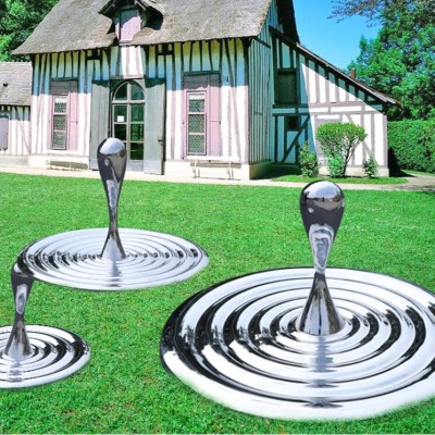 不锈钢镜面水滴雕塑广场小区艺术造型摆件