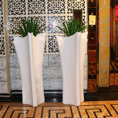玻璃钢折纸异形商场酒店花盆
