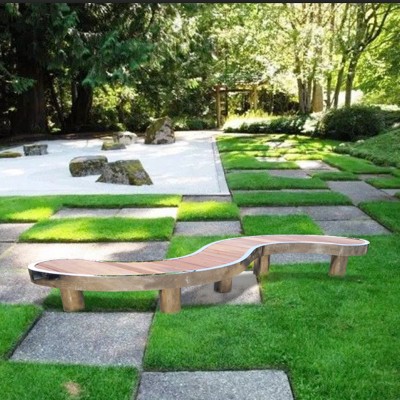木质S造型异形园林景观坐凳