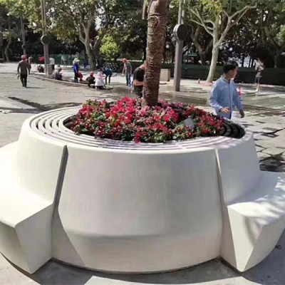 GRC圆形树池坐凳户外广场公园异形花坛景观凳