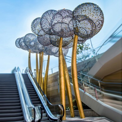 不锈钢金属镂空景观雕塑铁艺地铁口商场艺术摆件