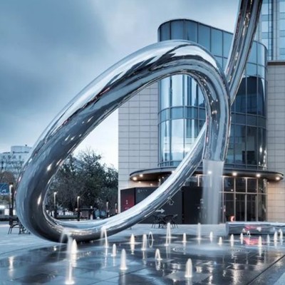 不锈钢创意金属管造型雕塑异形艺术镜面摆件