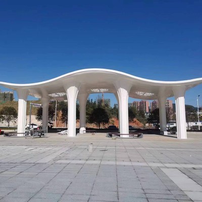 不锈钢金属异形廊架广场公园大型凉亭