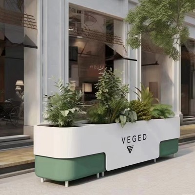 不锈钢景观花盆街区市政户外花箱