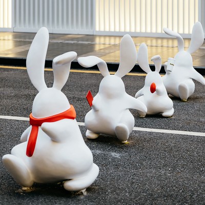 玻璃钢兔子雕塑动物景观广场摆件