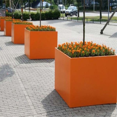 玻璃钢正方形花箱户外广场景观种植花盆