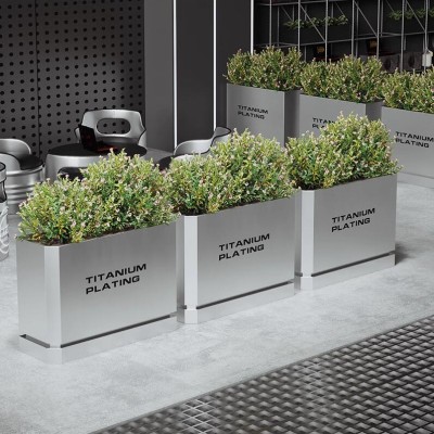 不锈钢景观花箱商业级景区种植花盆