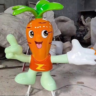 玻璃钢胡萝卜雕塑卡通造型蔬菜艺术摆件