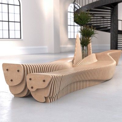 木质切片异形座椅创意艺术景观坐凳