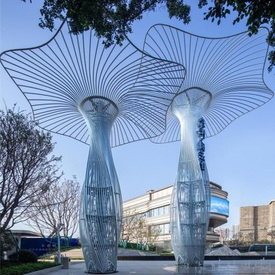 不锈钢树状造型廊架景观铁艺异形凉亭