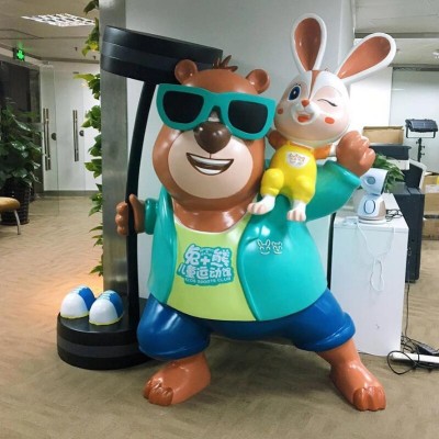 玻璃钢卡通公仔雕塑商场购物中心摆件