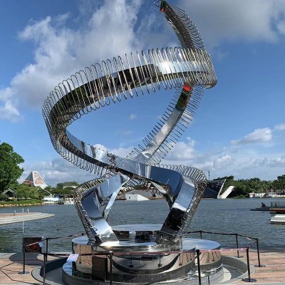 不锈钢异形景观雕塑镜面水景创意摆件