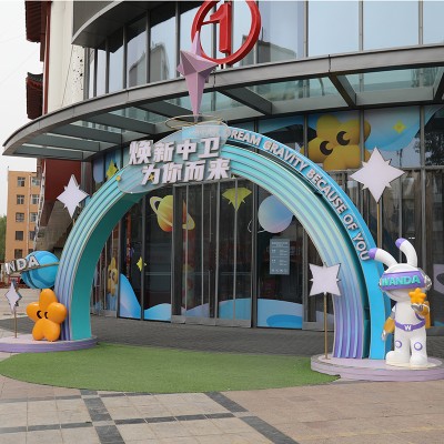 不锈钢商业造型门头景观雕塑小品大门摆件