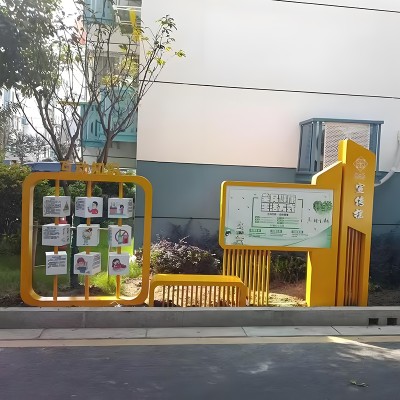 不锈钢景墙格栅坐凳文化艺术造型墙