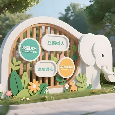 不锈钢校园背景墙儿童文化墙定制小品摆件