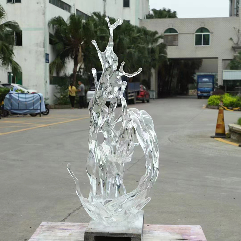 透明树脂水花造型雕塑摆件 透明树脂水花造型雕塑摆件