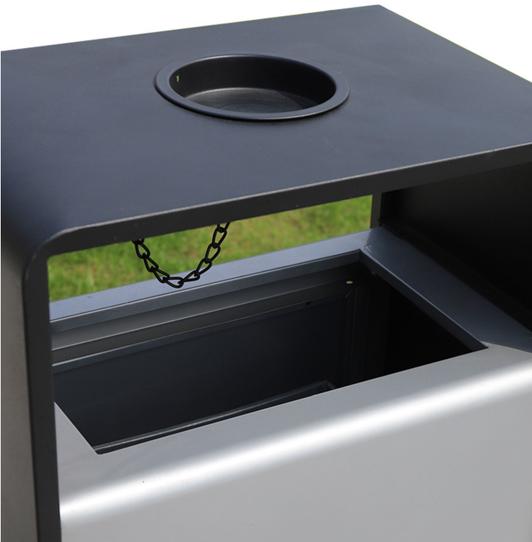 不锈钢单分类垃圾桶金属小区景区果皮箱