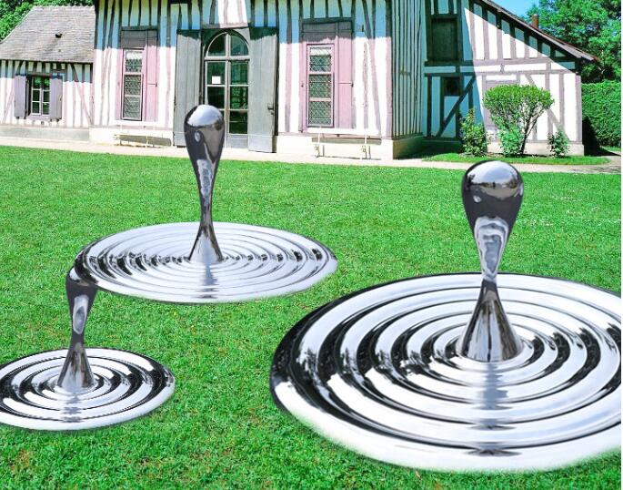不锈钢镜面水滴雕塑广场小区艺术造型摆件