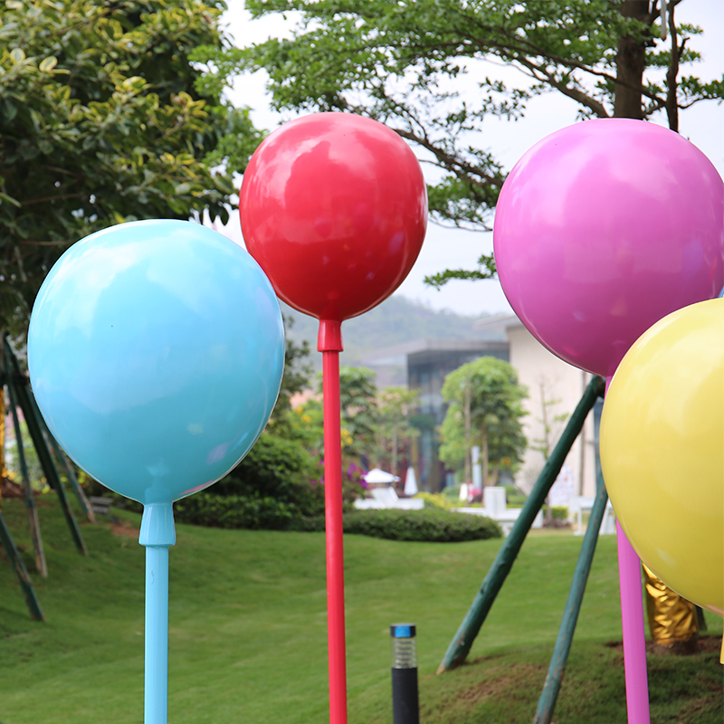 不锈钢气球雕塑彩绘户外景观小品摆件