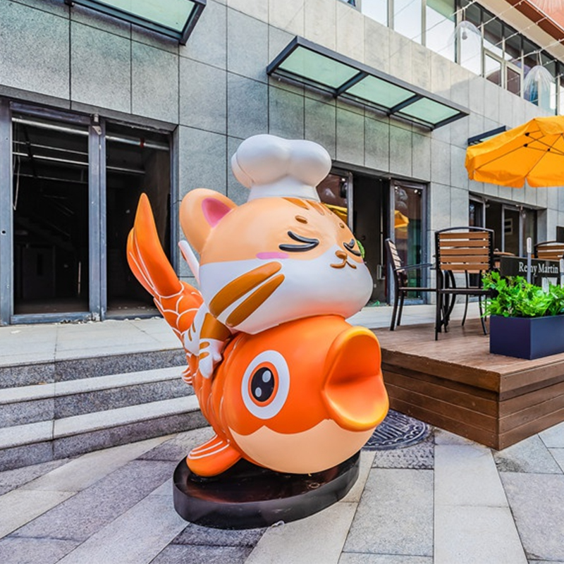 玻璃钢卡通猫咪雕塑商场广场艺术摆件 玻璃钢卡通猫咪雕塑商场广场艺术摆件