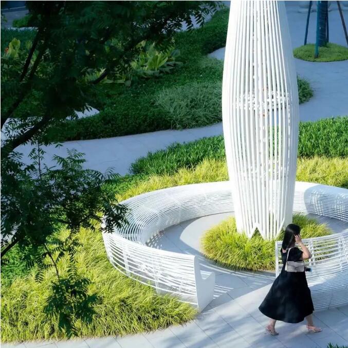 不锈钢镂空圆弧座椅靠背艺术户外景观坐凳 不锈钢镂空圆弧座椅靠背艺术户外景观坐凳