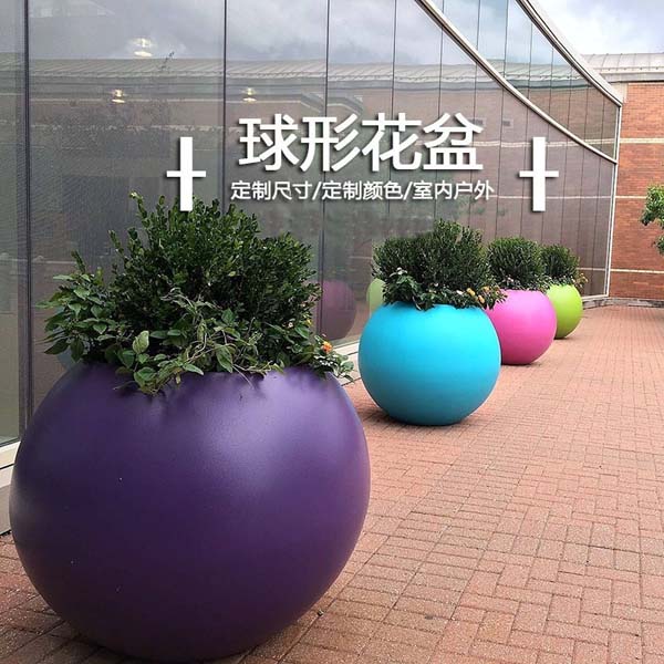 玻璃钢圆形花盆户外市政工程景观花钵 玻璃钢圆形花盆户外市政工程景观花钵