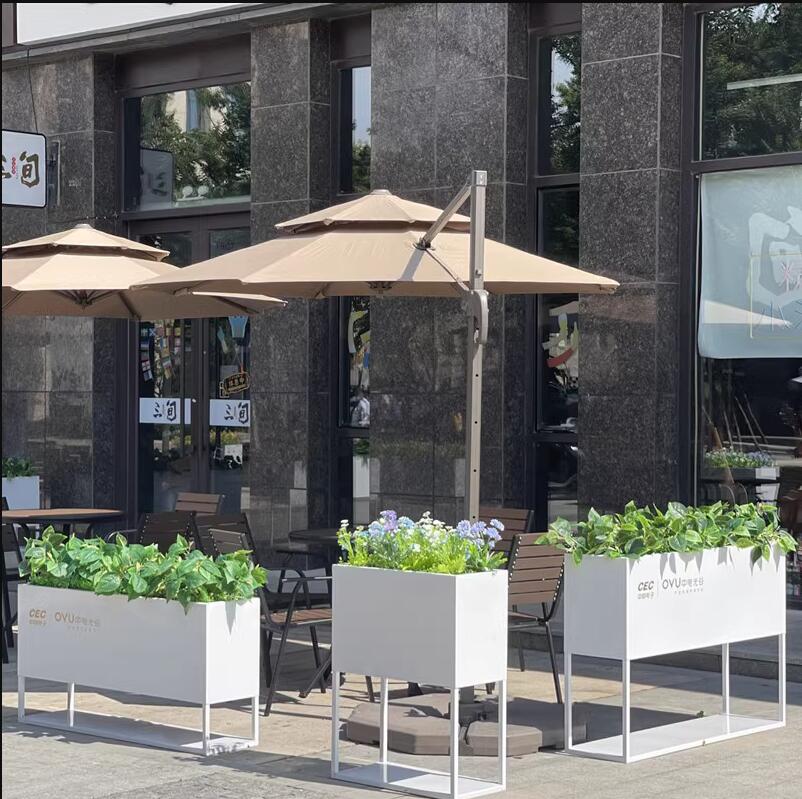 不锈钢长方形架台花盆户外景观种植花箱 不锈钢长方形架台花盆户外景观种植花箱