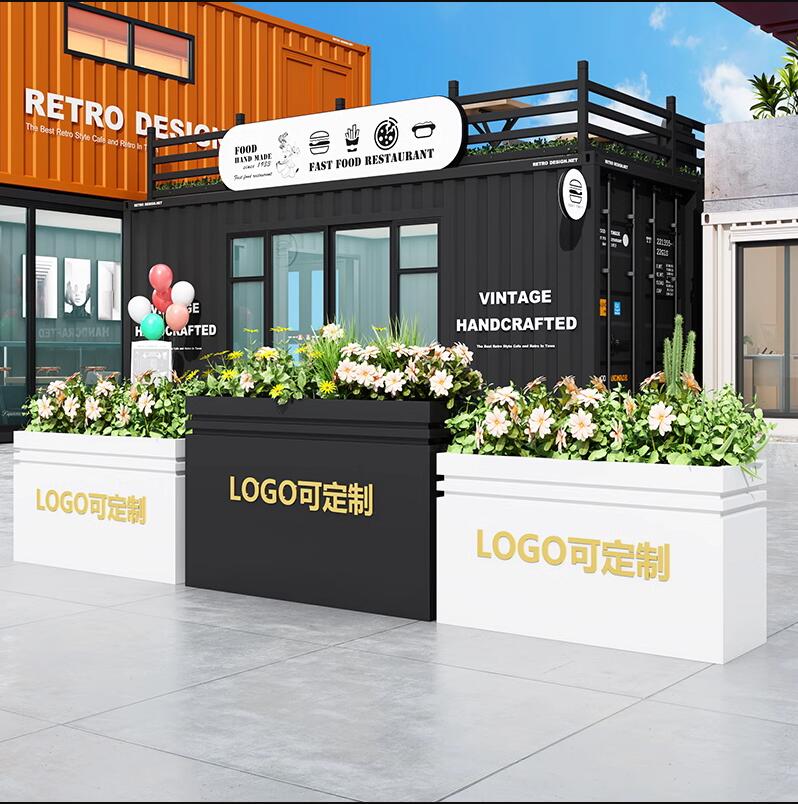 不锈钢景观长条花箱商业街广场花盆 不锈钢景观长条花箱商业街广场花盆