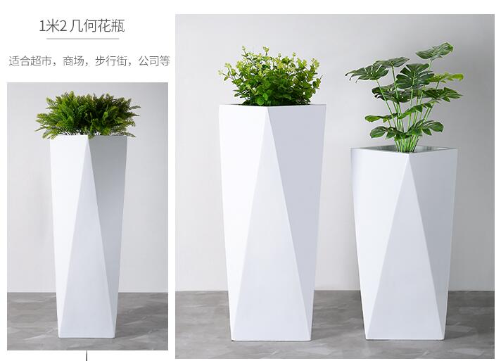 玻璃钢菱形花盆组合异形商场创意花箱 玻璃钢菱形花盆组合异形商场创意花箱