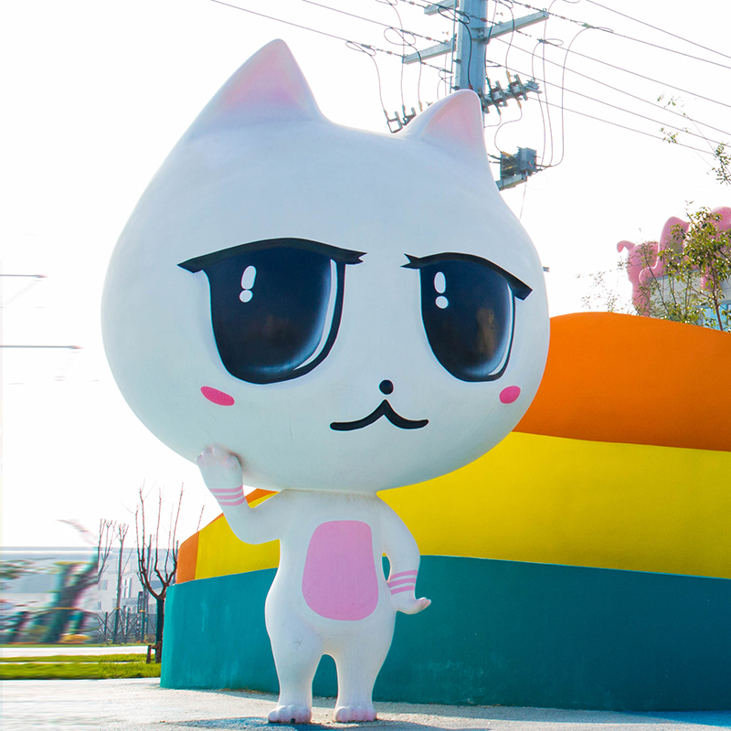 玻璃钢卡通萌宠雕塑猫狗动物雕塑摆件 玻璃钢卡通萌宠雕塑猫狗动物雕塑摆件