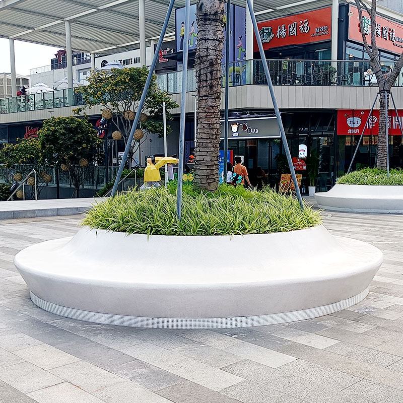 玻璃钢圆形树池户外景观花坛座椅 玻璃钢圆形树池户外景观花坛座椅