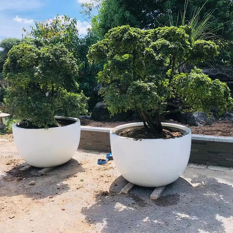 园林景观大型玻璃钢花盆种植花箱花钵 园林景观大型玻璃钢花盆种植花箱花钵
