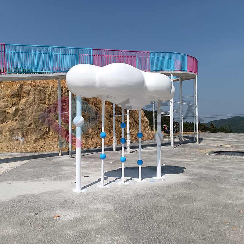 玻璃钢云朵雕塑游乐园广场景区造型摆件 玻璃钢云朵雕塑游乐园广场景区造型摆件