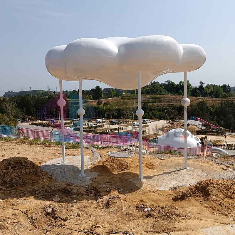 玻璃钢云朵雕塑游乐园广场景区造型摆件 玻璃钢云朵雕塑游乐园广场景区造型摆件