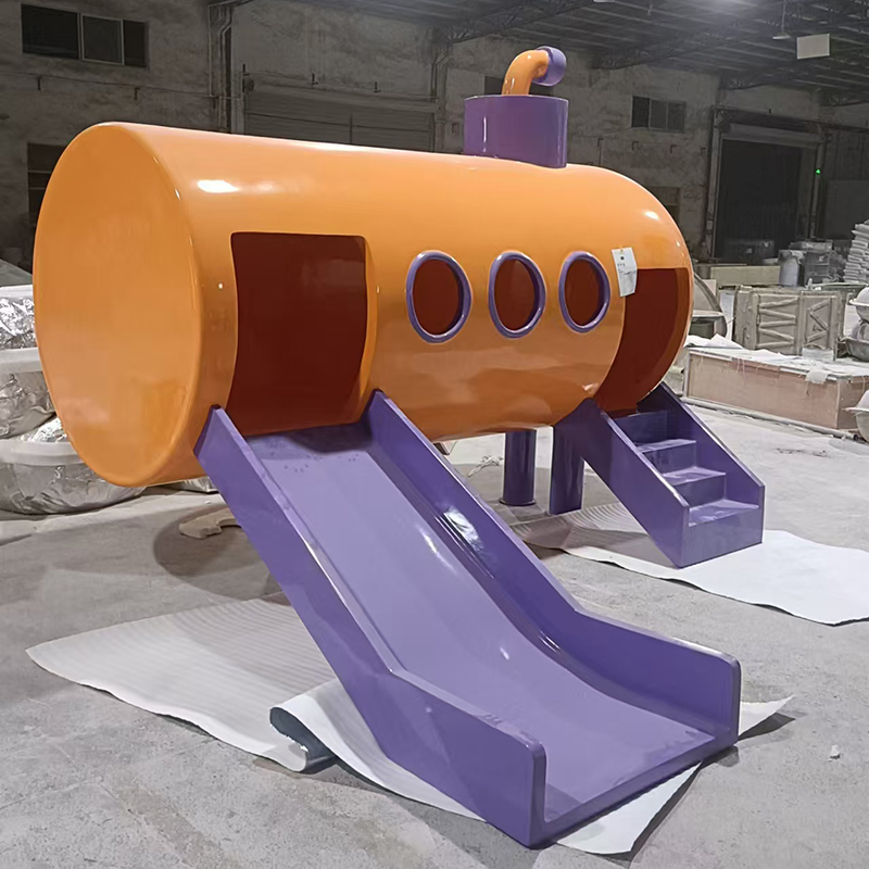 玻璃钢造型滑梯异形景观雕塑定制 玻璃钢造型滑梯异形景观雕塑定制