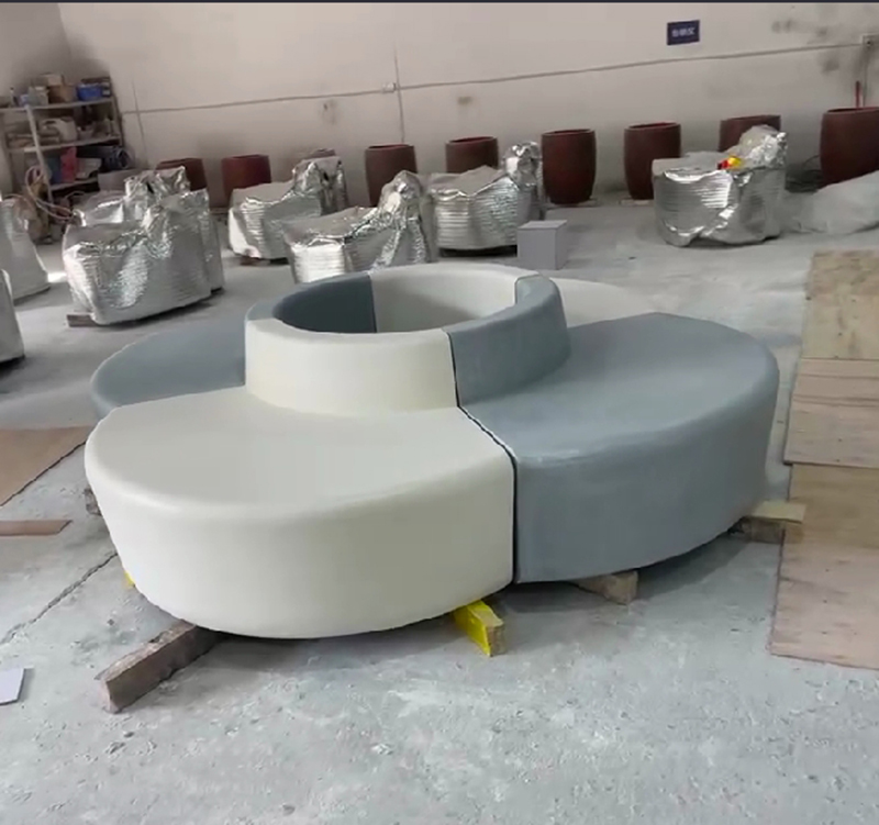 GRC混凝土树池UHPC花瓣造型花坛坐凳 GRC混凝土树池UHPC花瓣造型花坛坐凳