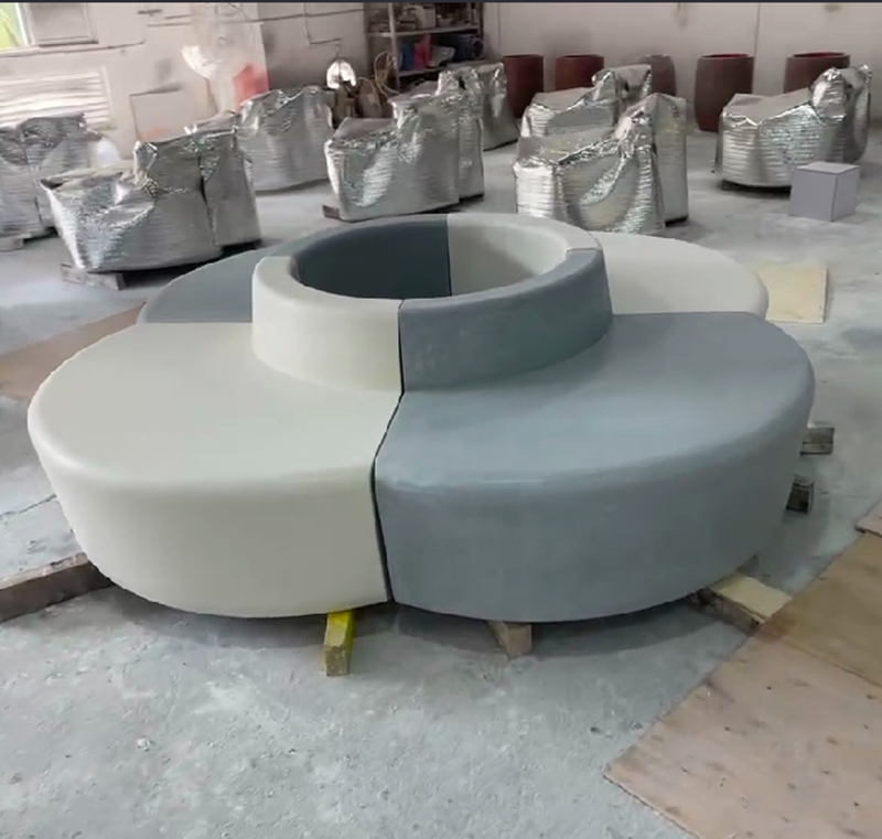 GRC混凝土树池UHPC花瓣造型花坛坐凳 GRC混凝土树池UHPC花瓣造型花坛坐凳