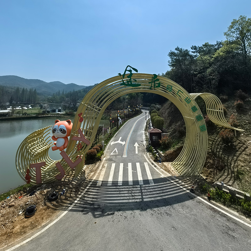 不锈钢镂空门头雕塑造型景区公园金属艺术摆件 不锈钢镂空门头雕塑造型景区公园金属艺术摆件