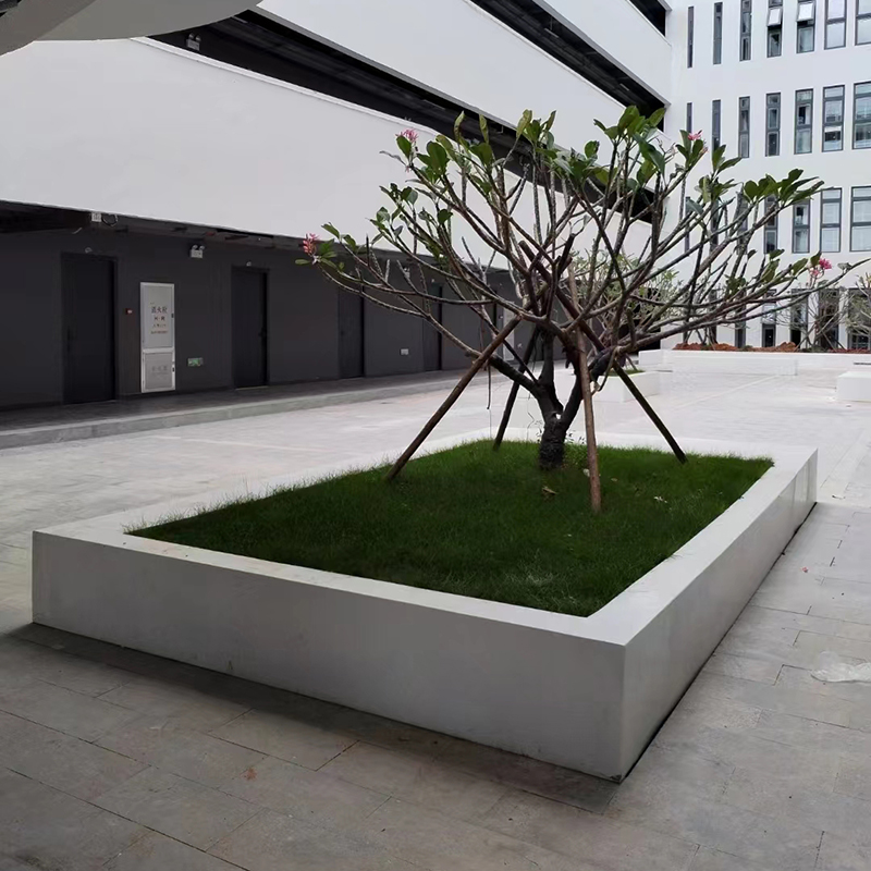 GRC混凝土方形树池坐凳UHPC花坛花池座椅 GRC混凝土方形树池坐凳UHPC花坛花池座椅