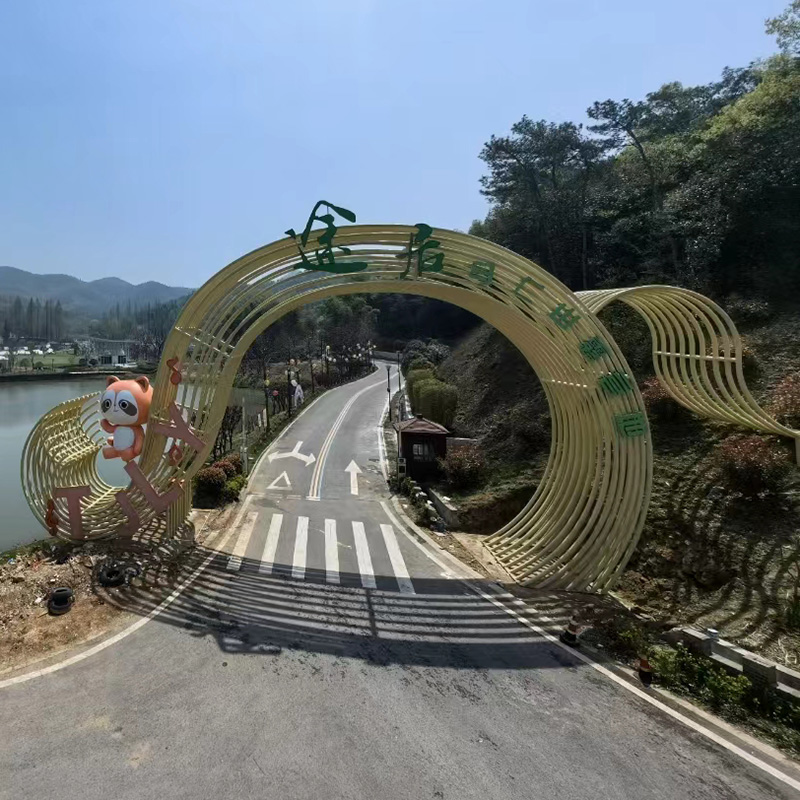 不锈钢镂空门头雕塑造型景区公园金属艺术摆件 不锈钢镂空门头雕塑造型景区公园金属艺术摆件