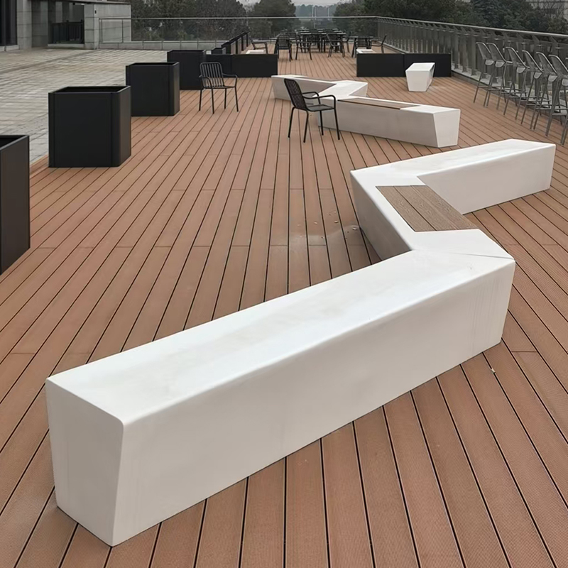 GRC混凝土木面异形坐凳户外UHPC景观造型座椅 GRC混凝土木面异形坐凳户外UHPC景观造型座椅